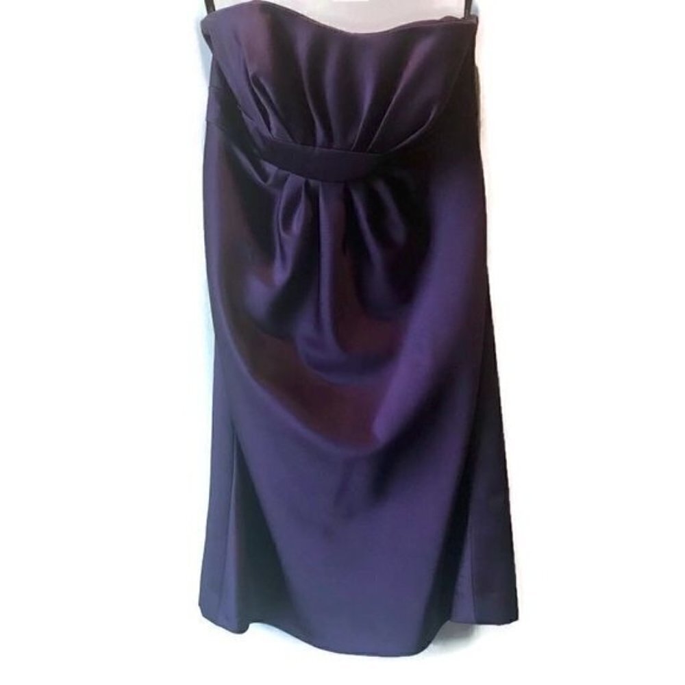 Alfred Angelo Strapless Bridesmaid Dress Purple 6